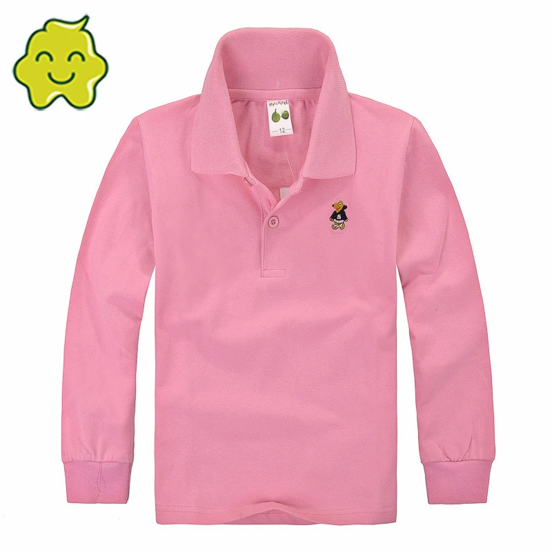 Детские рубашки-поло для детей летние топы с длинными рукавами из хлопка