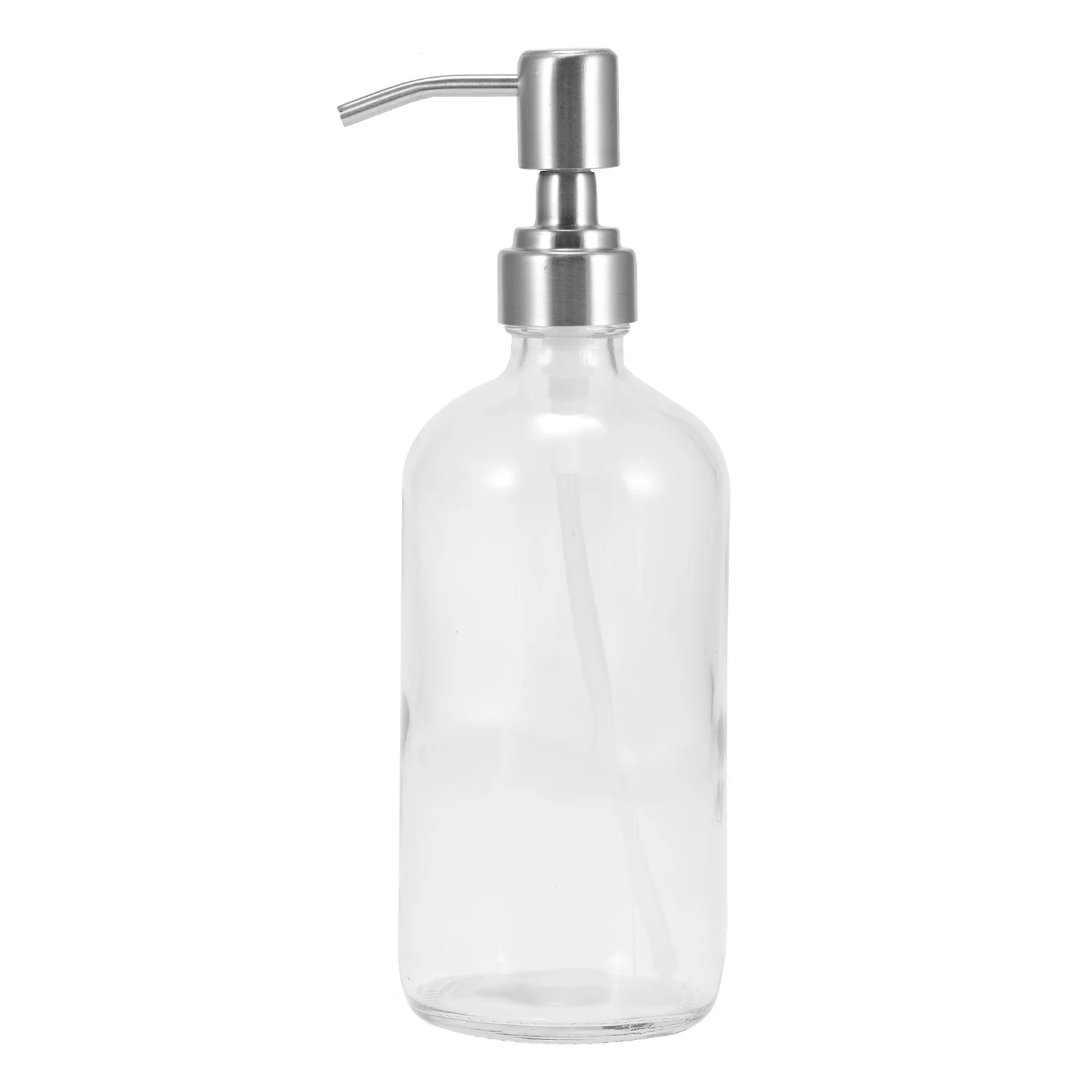 

Transparent Stainless Steel Threaded Opening 500ML Liquid Soap Dispenser Plastic Bottle Bottle Sanitizer Bottle Container