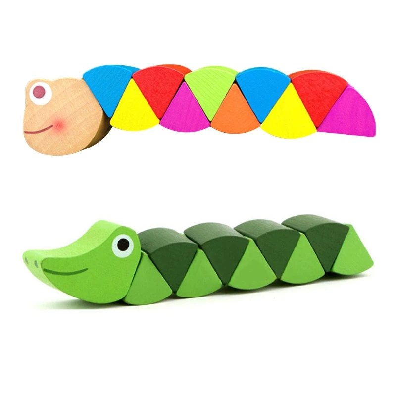 

Learning Toy Educational Interactive Toy Colorful Twisting Caterpillar Block