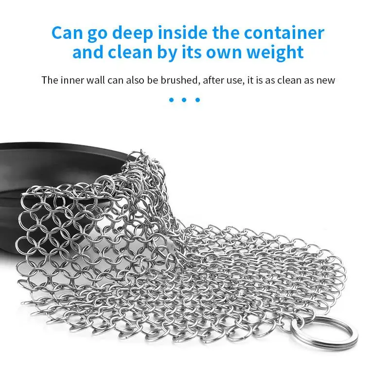 Практичный Серебряный Нержавеющая сталь чугун очиститель скруббер кастрюлю