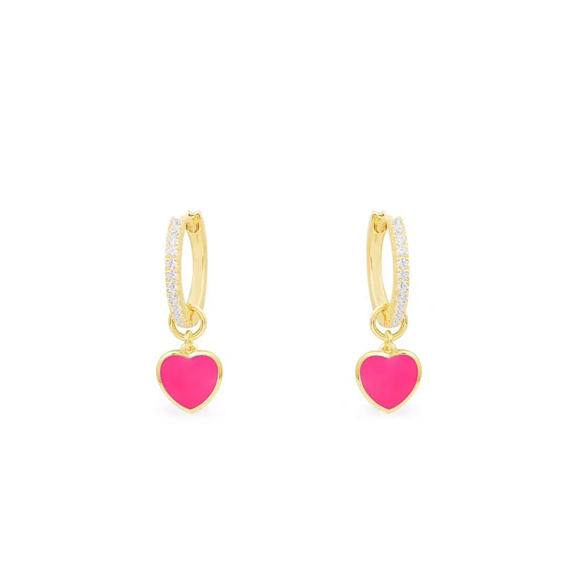 

【MeibaPJ】 Fashion Luxury Brand S925 Sterling Silver Ocean Phosphor Love Earrings Micro Cubic Zirconia Stones Fine Jewelry