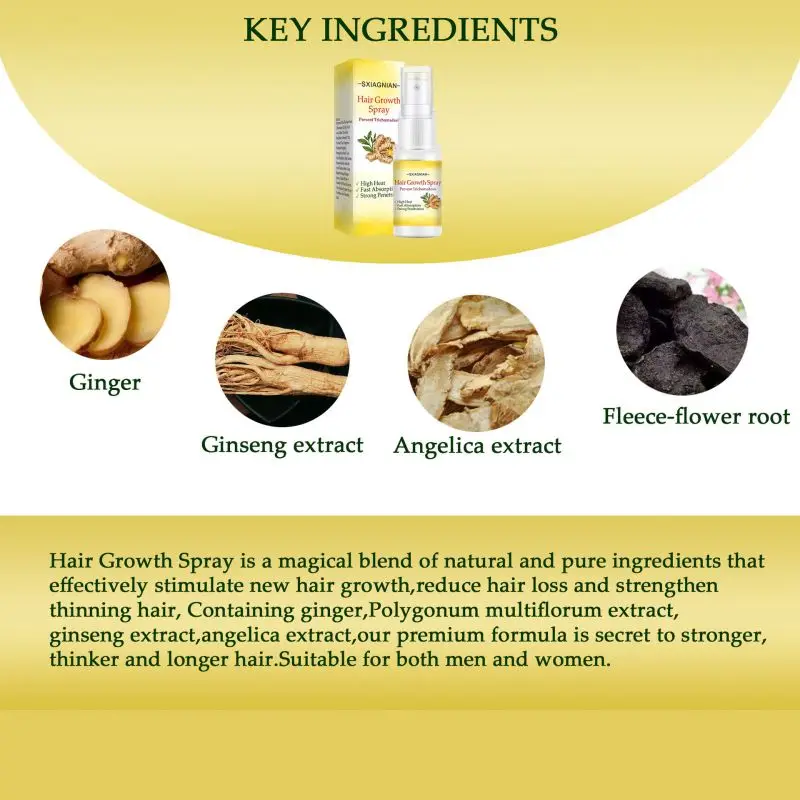 Спрей имбирный для восстановления и роста волос сыворотка с экстрактом имбиря