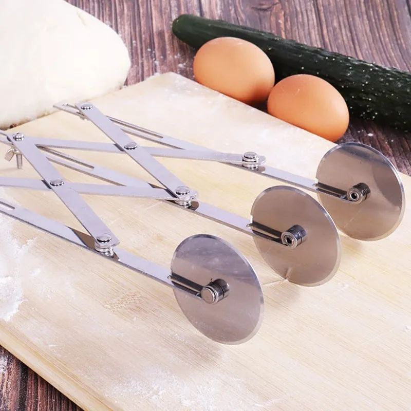 

WCIC Pizza Cutter 3/5/7 Wheel Stainless Steel Pizza Knife Dough Divider Roller Blade Slicer Pastry Peeler Pizza Ausstecher