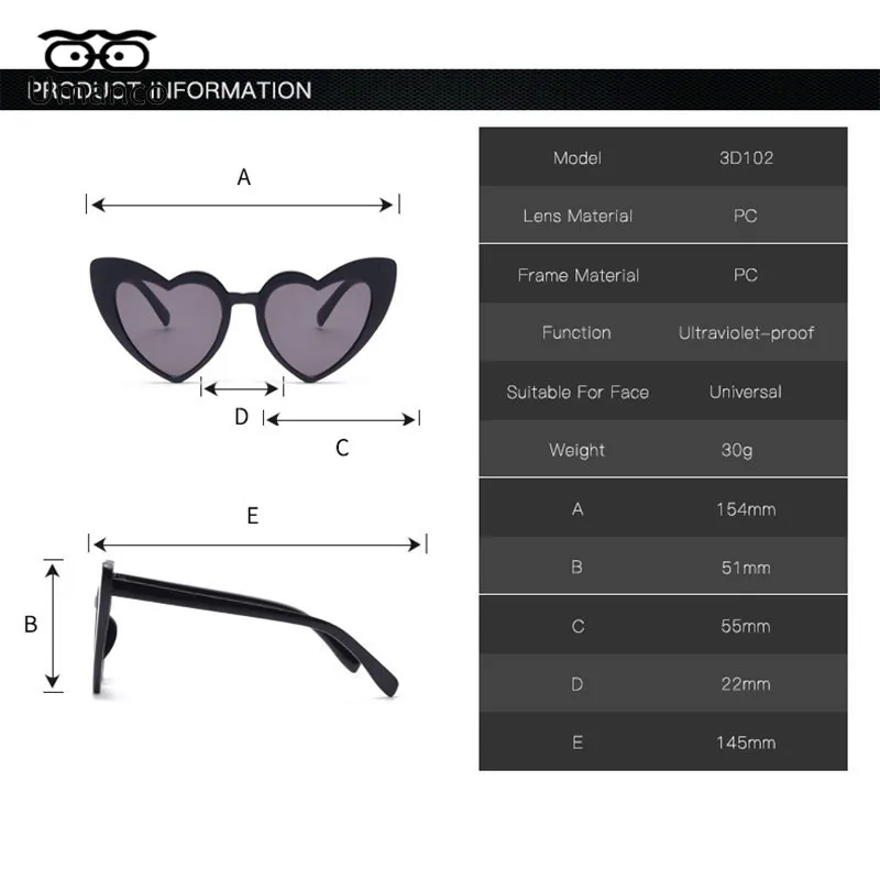 Umanco 2019 новые роскошные дизайнерские солнцезащитные очки в форме сердца для