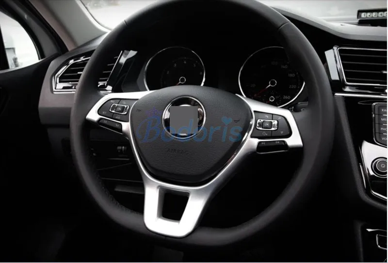 Цветная накладка на руль для Volkswagen VW Tiguan Mk2 2017 2018 из углеродного волокна отделка