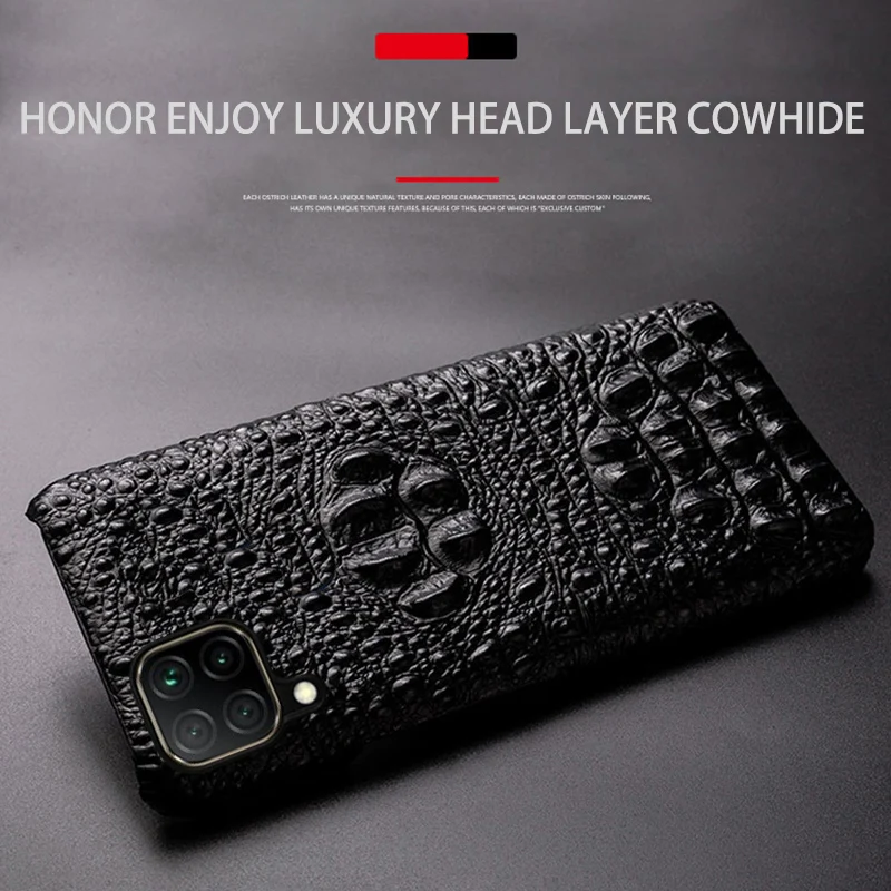 leather phone case for huawei mate 40 30 20 20x 10 p20 p30 lite p40 pro plus p smatr nova 5t y6 y9 2019 crocodile head cover free global shipping