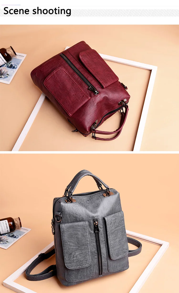 Женские кожаные рюкзаки Mochila Feminina женские кожаные рюкзаки высокого качества школьные рюкзаки для девочек Женские однотонные повседневные Рюкзаки