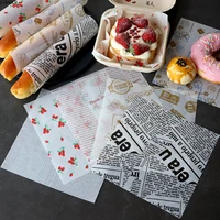 oil proof wax paper for food wrapper paper bread sandwich burger fries wrapping baking tools fast food bread oil paper20100pcs