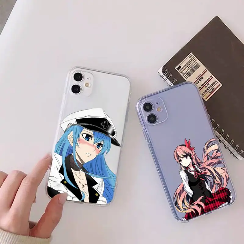 Прозрачный мягкий чехол akame ga kill для телефона с аниме iphone 12 11 13 7 8 6 s plus x xs xr pro max mini -