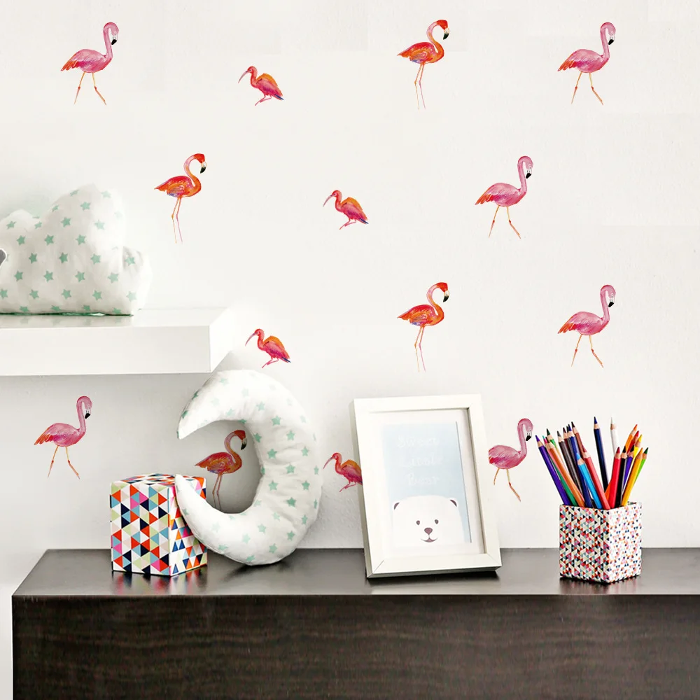 

Funlife Cartoon Flamingo PVC Wall Sticker Kids Room,Decorative Wall Art Mural Vinyl Decal Baby Children Room Modern Trendy Decor