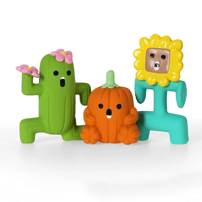 

Игрушка для собак, игрушка-пищалка, милая тыква, кактус, Подсолнух, толстая стена, натуральная резина, собака, Интерактивная игрушка, товары ...