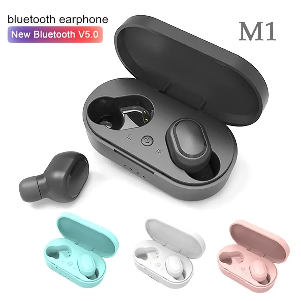 M1 TWS стерео беспроводные Bluetooth 5 0 наушники вкладыши Macaron Мини гарнитура спортивные
