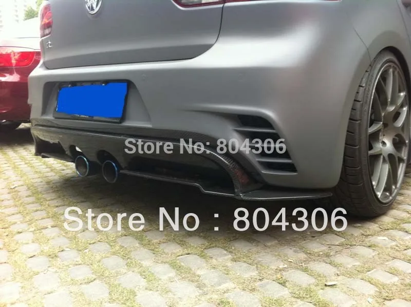 FRP RZ Style Rear Bumper w/ Carbon Rear Diffuser Fit For 08-11 Golf MK 6 VI R20 Rear Bumper with Diffuser