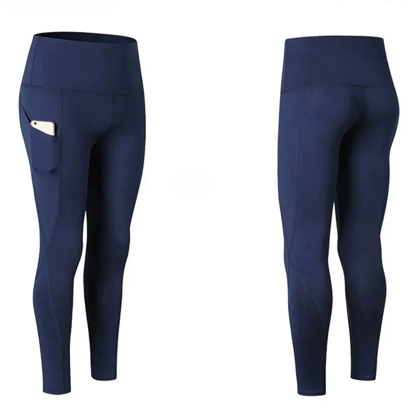 Леггинсы для тренировок с карманами женские длинные штаны пуш-ап леггинсы