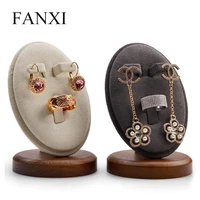 new jewelry stand creative solid wood oval ring stand earring display stand jewelry boxes and packaging