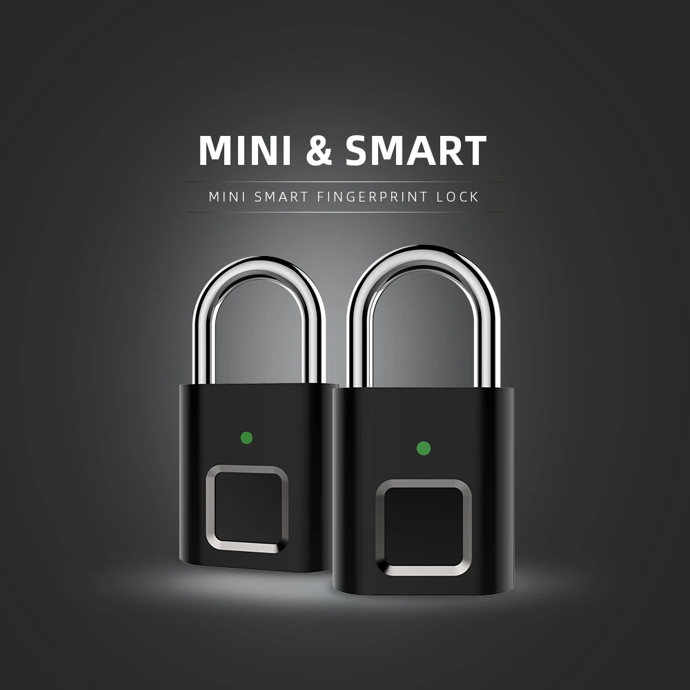 

Door Lock Fingerprint Smart Padlock USB Keyless Quick Unlock Mini Smart Biometric Thumbprint Door Padlocks Rechargeable