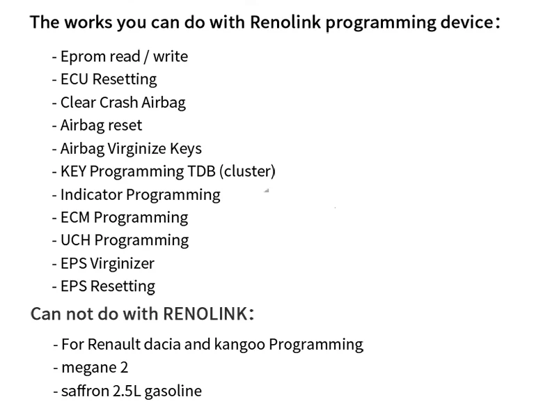 Renolink OBD2 forRenault ECU программист V1.52 CD Программное обеспечение ключ кодирования UCH соответствие приборной панели кодирование ECU сброс функции