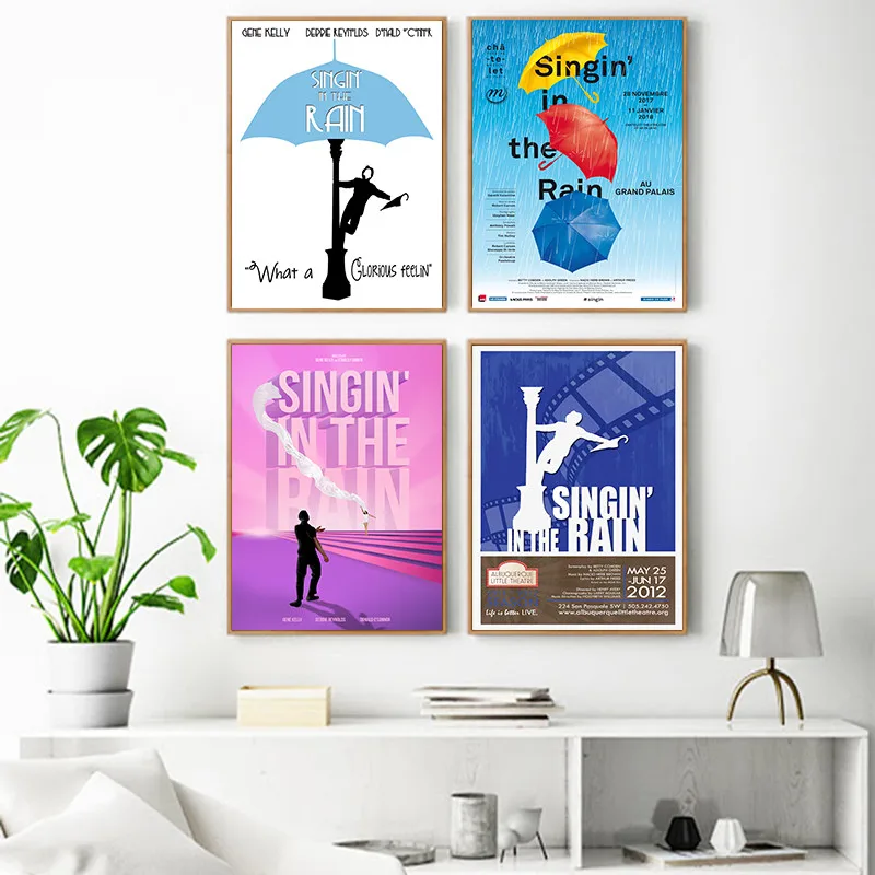 Постер с изображением Винтаж классическое кино дождя домашний декор Настенный