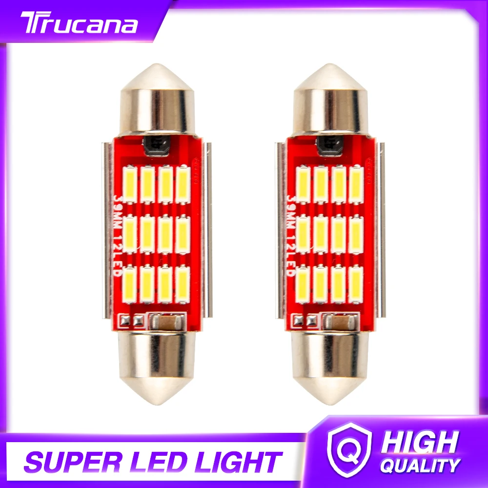 

Trucana C5W LED CANBUS C10W led bulb Festoon 39mm Super Bright Car Interior Dome Lamp License Plate Reading Light White 12V 24V