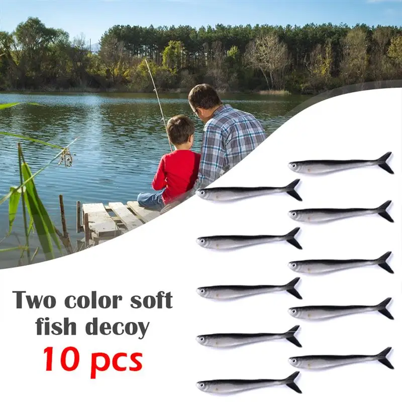 

10Pcs 2 Color Soft Fish Lure 8cm Artificial Simulation Fishing Lure For Bass Trout Outdoor Fishing Lovers Fishing Accessories