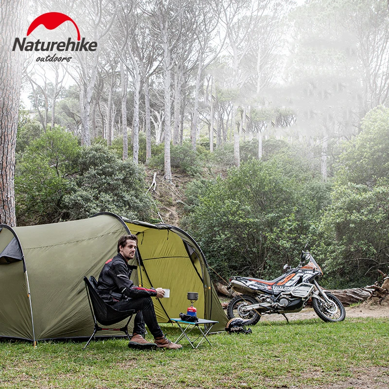 

Naturehike Large Space 2 Persons Outdoor Motorcycling Tent Windproof Waterproof 40D Silicone Travel Camping Tents
