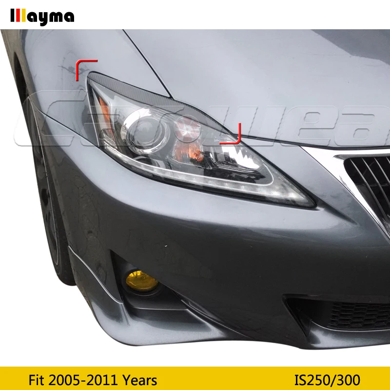 2 шт. наклейки для передних фар Lexus IS250 300 2005 - 2011 из углеродного волокна | Автомобили