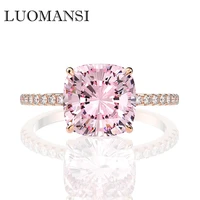 luomansi create moissanite topaz sapphire diamond ring 100 925 sterling silver engagement wedding ring high female jewelry