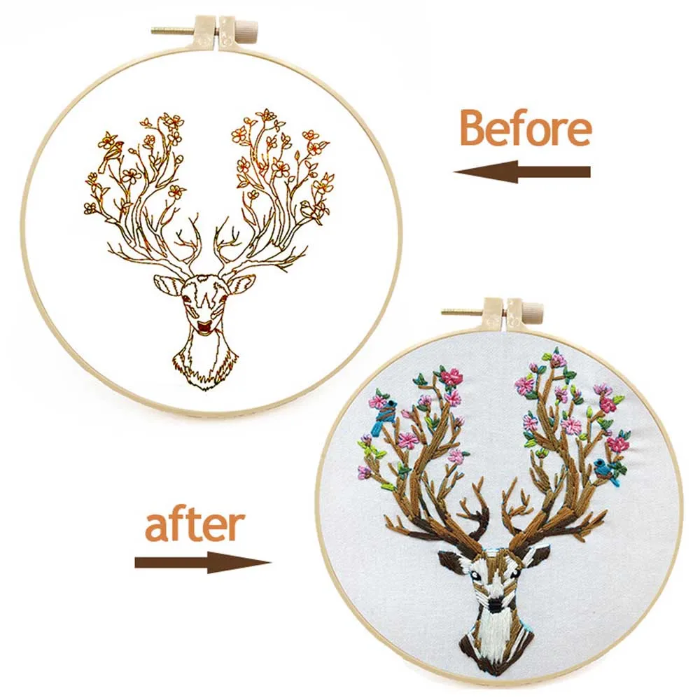 Набор для вышивки с рисунком пейзажа набор начинающих сделай сам цветными нитями