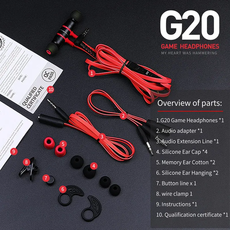 G20 red with box Plextone маленький Hammerhead G20 наушники с микрофоном в ухо Игровые гарнитуры шумоизоляция стерео сравнение razer Hammerhead V2 Pro - Цвет: G20 red with box