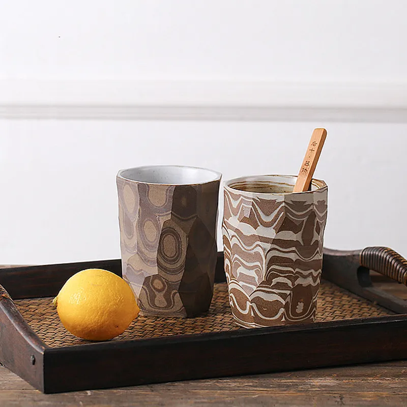 Japanese Style Handmade Quality Mugs Coffee Cups Ceramic Cup Irregular Shape Tea Mugs Office Cups Friends Creative Pottery Gifts