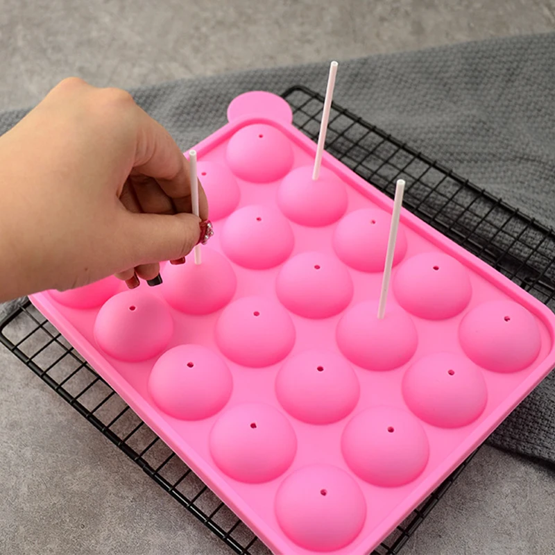 

20 Cells Silicone Lollipop Mold Cake Candy Cookie Trays Mould Chocolate Soap Maker DIY Lollipop Cake Mould Baking Tools Mold