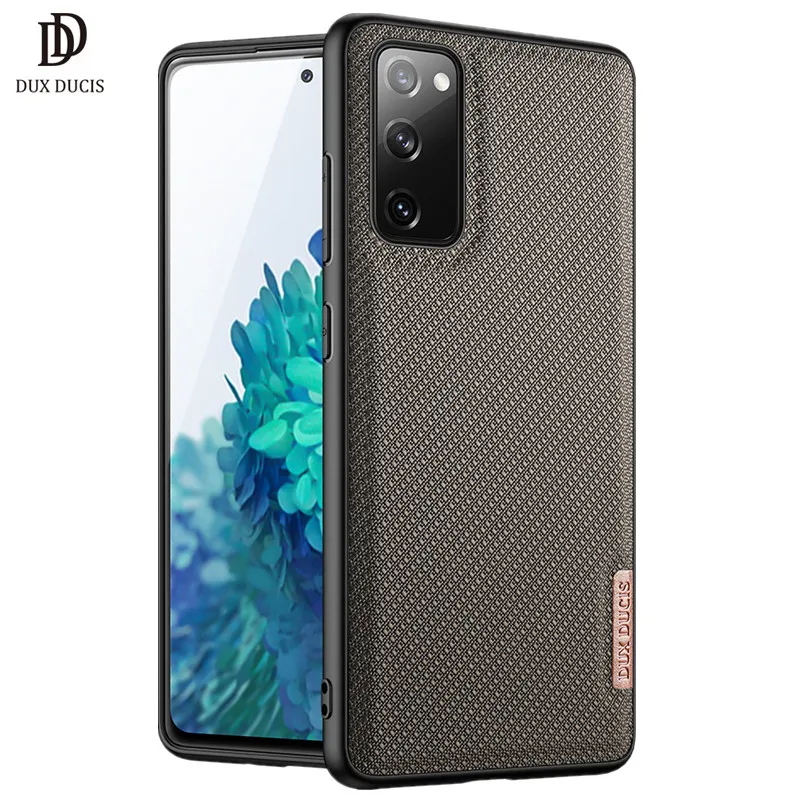 Dux Ducis Fino Series Woven Nylon Texture Silicone Back Case For Samsung Galaxy S21 S20 Fe Plus Ultra A72 A52 Protection Cover