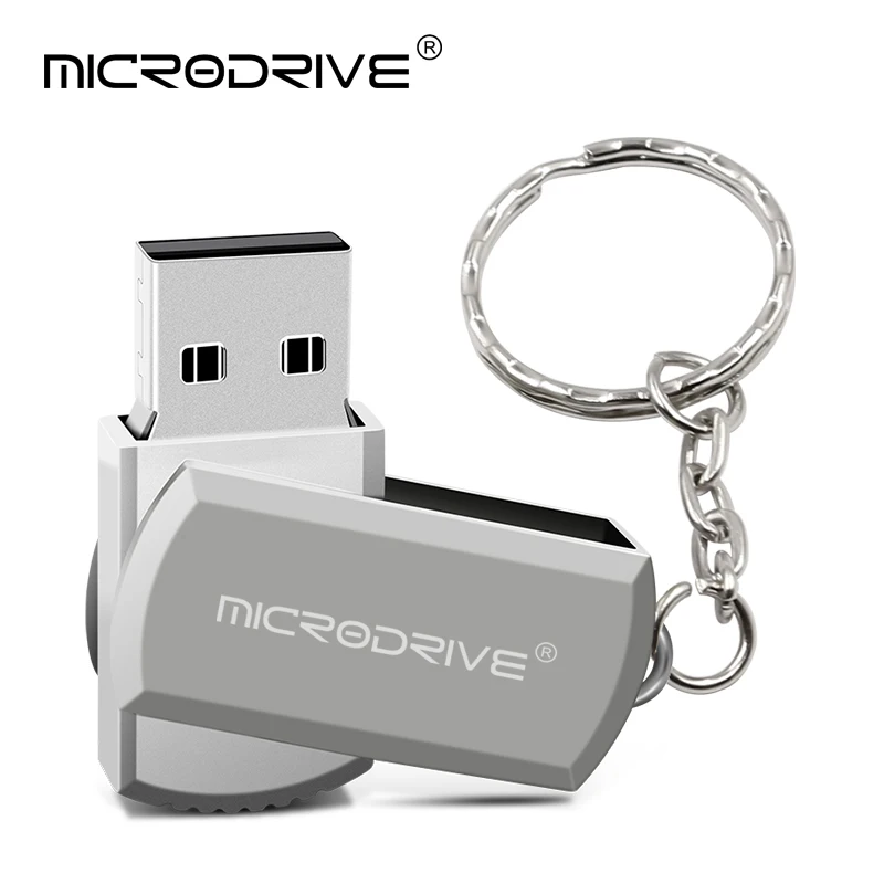 Горячая Металлическая вращающаяся usb-флешка 4 ГБ 8 ГБ 16 ГБ 32 ГБ 64 Гб 128 ГБ серебро/золото/черный карта памяти Флешка usb 2,0 U диск