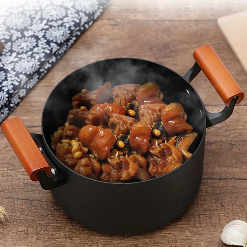 4.5L Large Capacity Stockpot with Lid Iron Soup Pot Durable and Good Heat Conduction High Quality Saucepan Cooking | Дом и сад