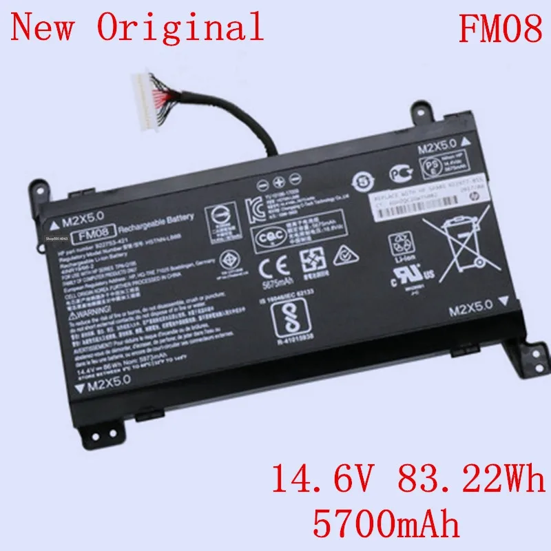 Новый оригинальный FM08 ноутбук литий-ионный аккумулятор для HP OMEN 17-AN013TX 17-AN014TX TPN-Q195 HSTNN-LB8A 14,6 V 83.22Wh 5700mAh