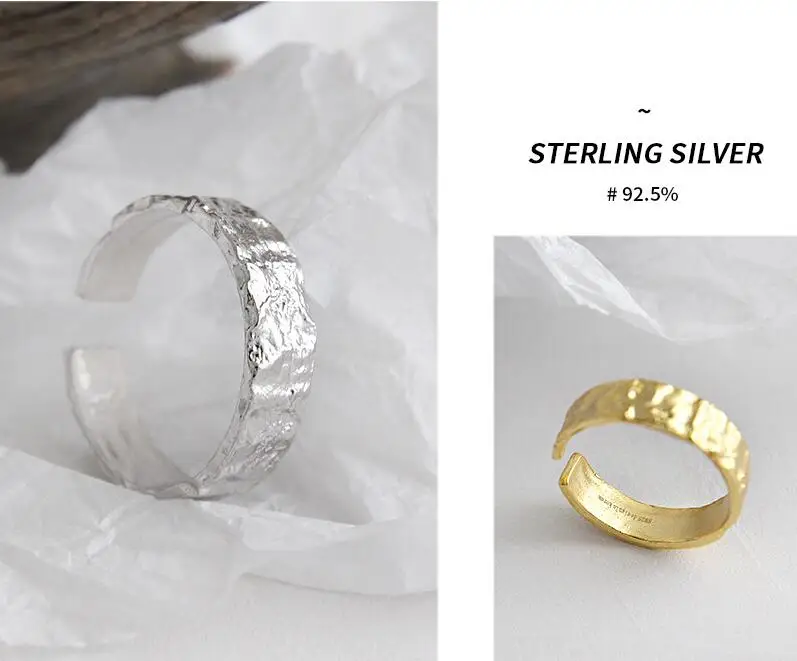 S925 серебро неровной поверхности золотого и серебряного цвета Оловянная фольга