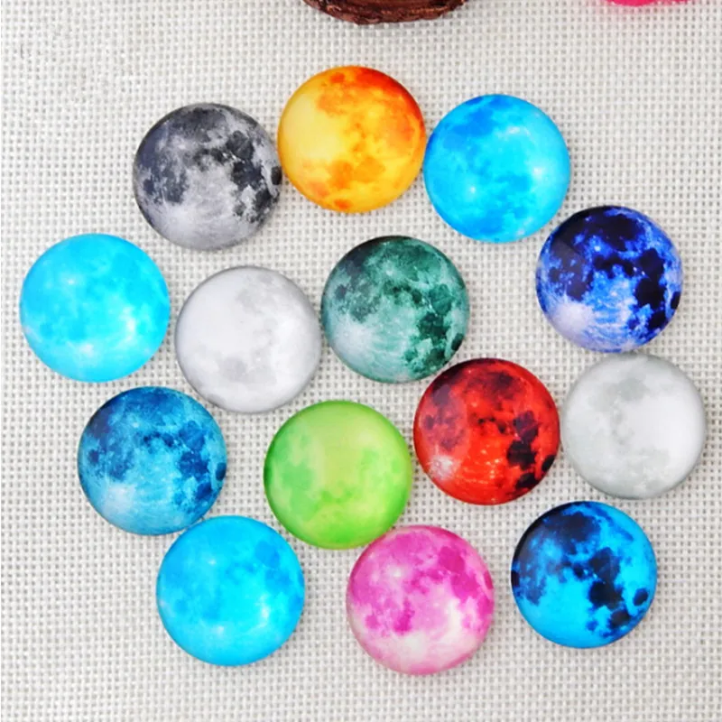 

Beautiful Cosmic Sky Mosaic Art Glass Dome Cabochons Half Round Flatback