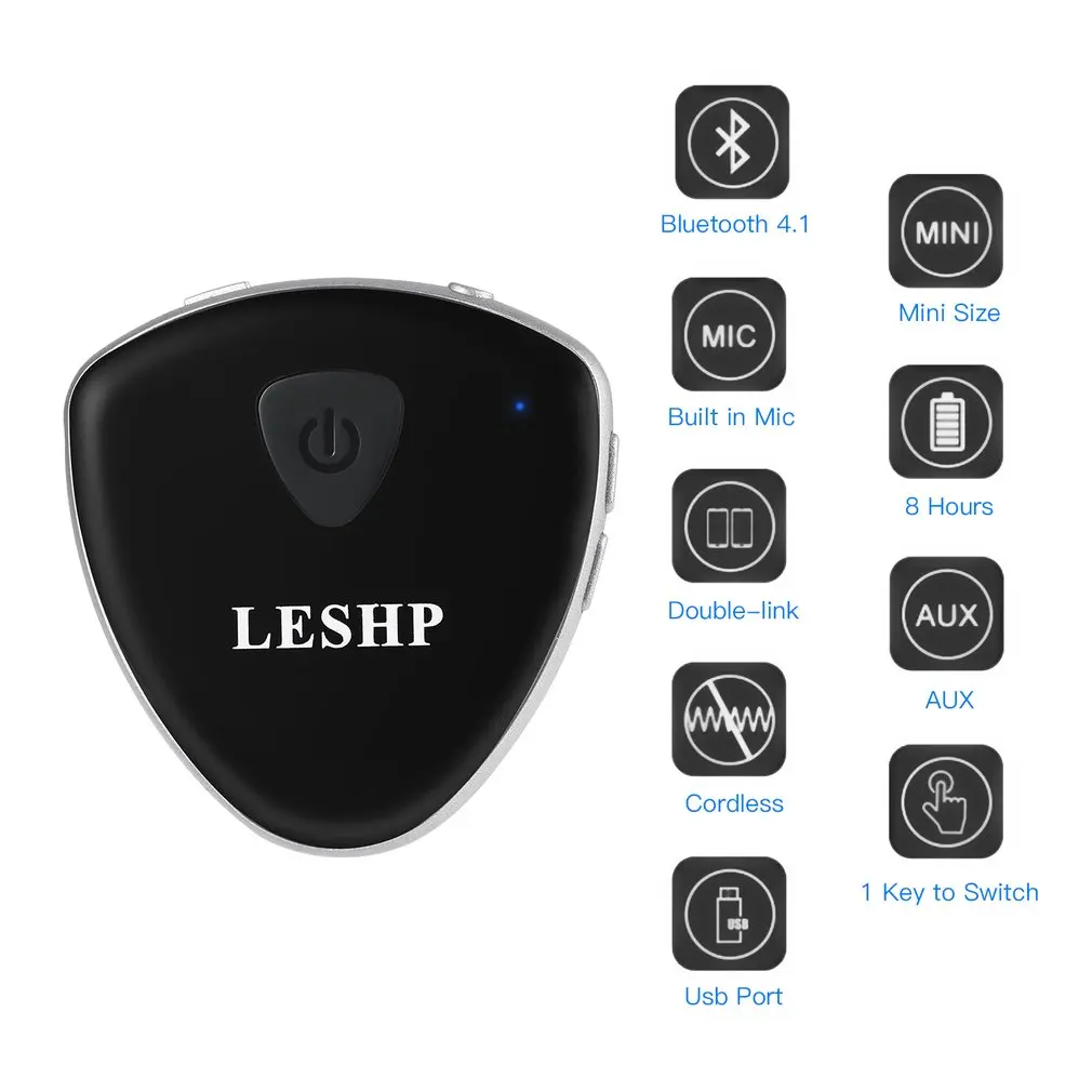 LESHP Heart Shaped Transmitter & Receiver 2 in 1 Wireless Audio Handsfree Adapter CSR8670 for Headphone Speaker | Электроника