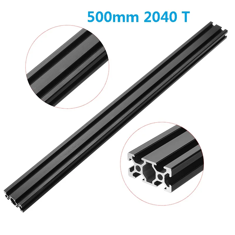 Черная анодированная рамка для экструзии алюминиевых профилей длиной 500 мм с Т
