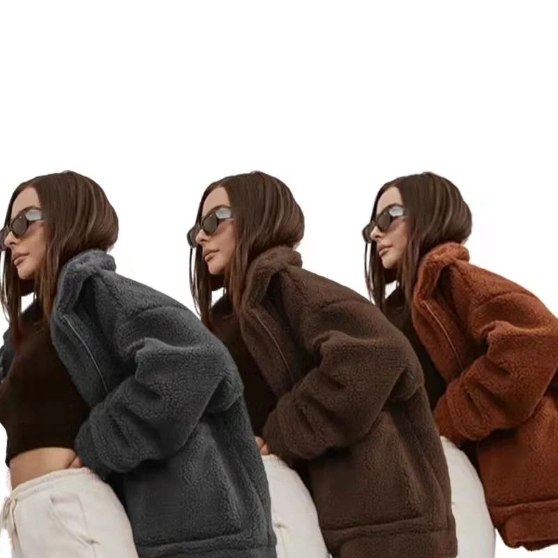 Женский кардиган с плюшевой подкладкой куртка длинным рукавом повседневный