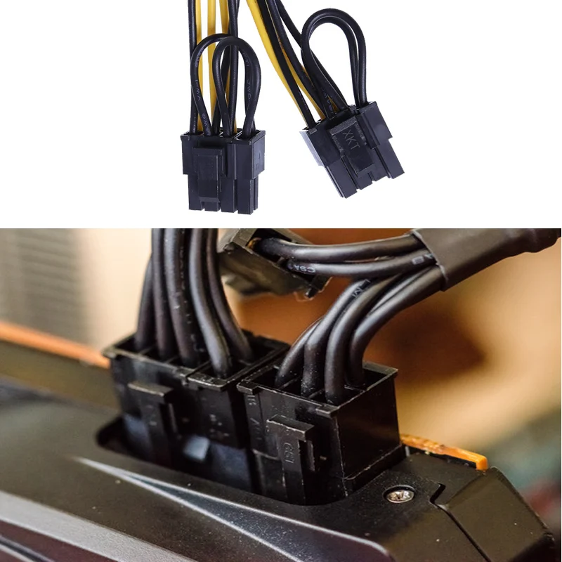 

PCIE Cable Graphics Splitter New PCI-Express 6 Pin to Dual 8 Pin (6+2) Power Supply Adapter 20cm Wire For graphics card Dropship