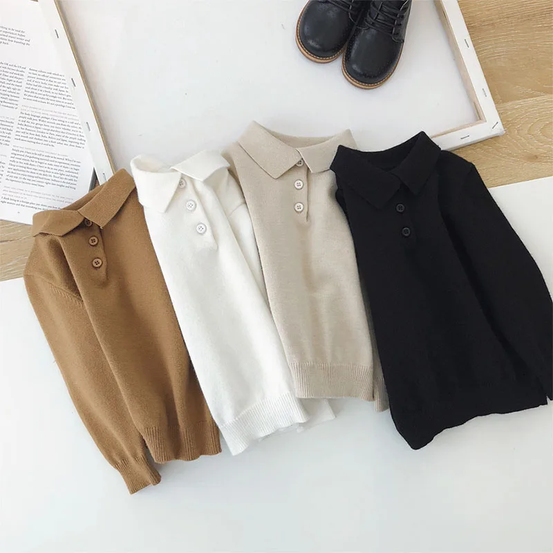 Новинка 2021 осенне зимние свитера для маленьких мальчиков и девочек однотонные