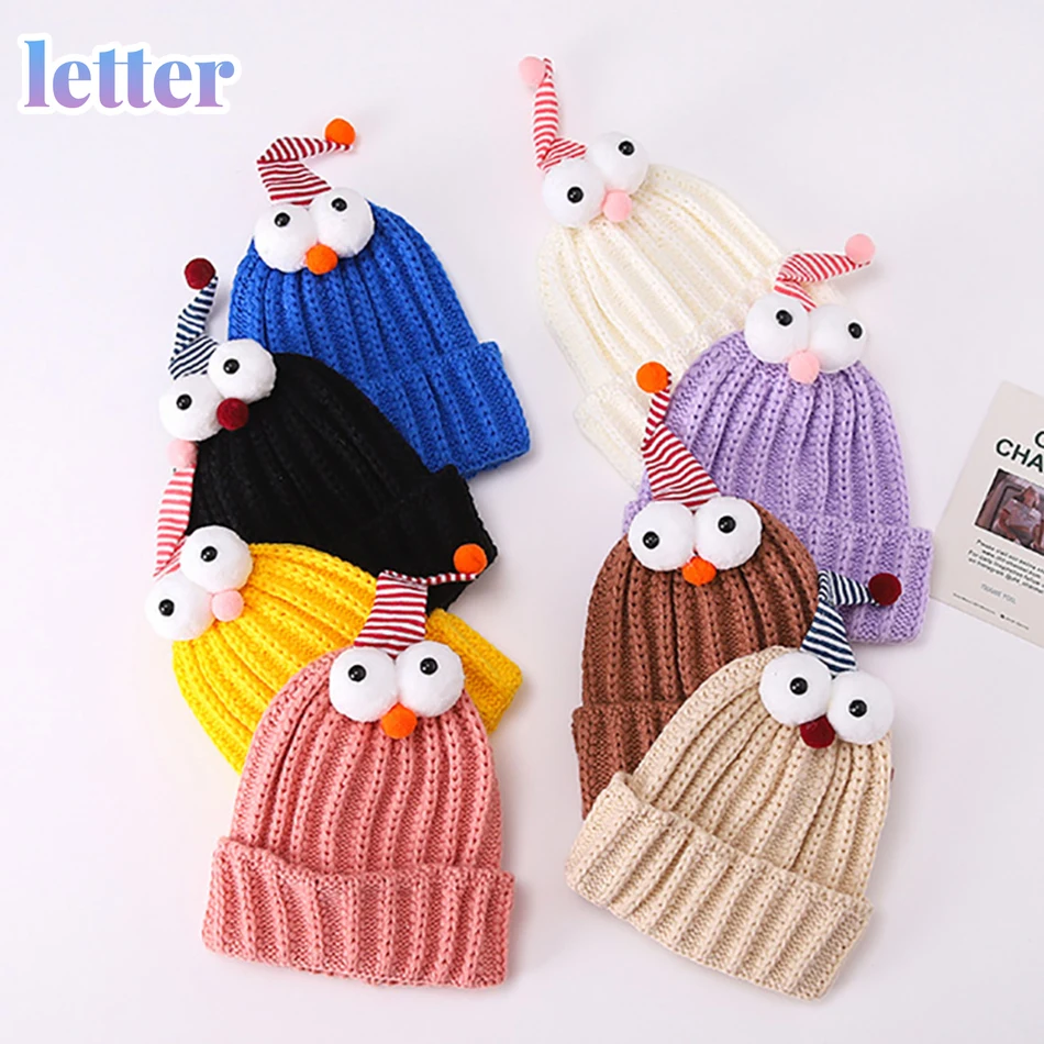 

2021 Autumn Winter Solid Color Baby Knitted Hats Kids Girl Boy Beanies Caps Warm Soft Casual Hats for Children 0 to 2 Years Old
