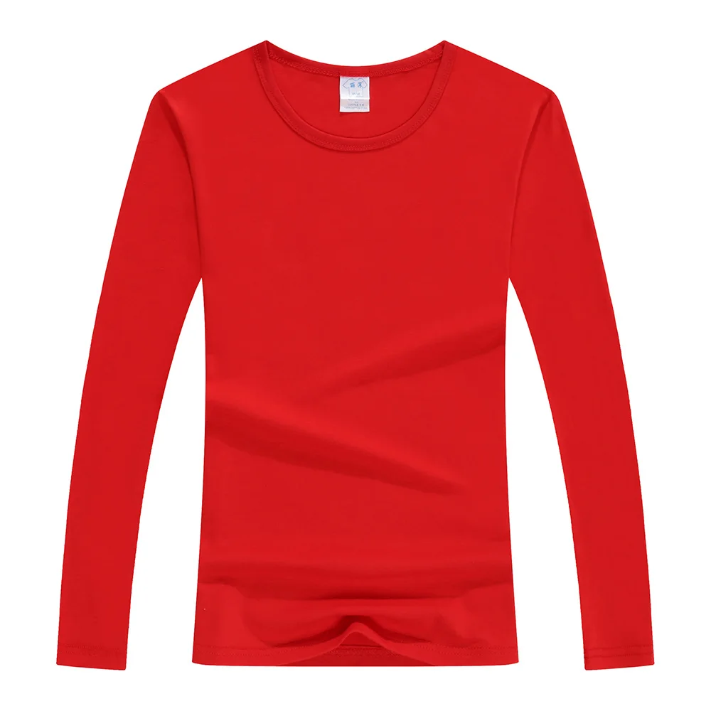 Красные топы футболки на заказ милые модные для девочек Осенняя хлопковая