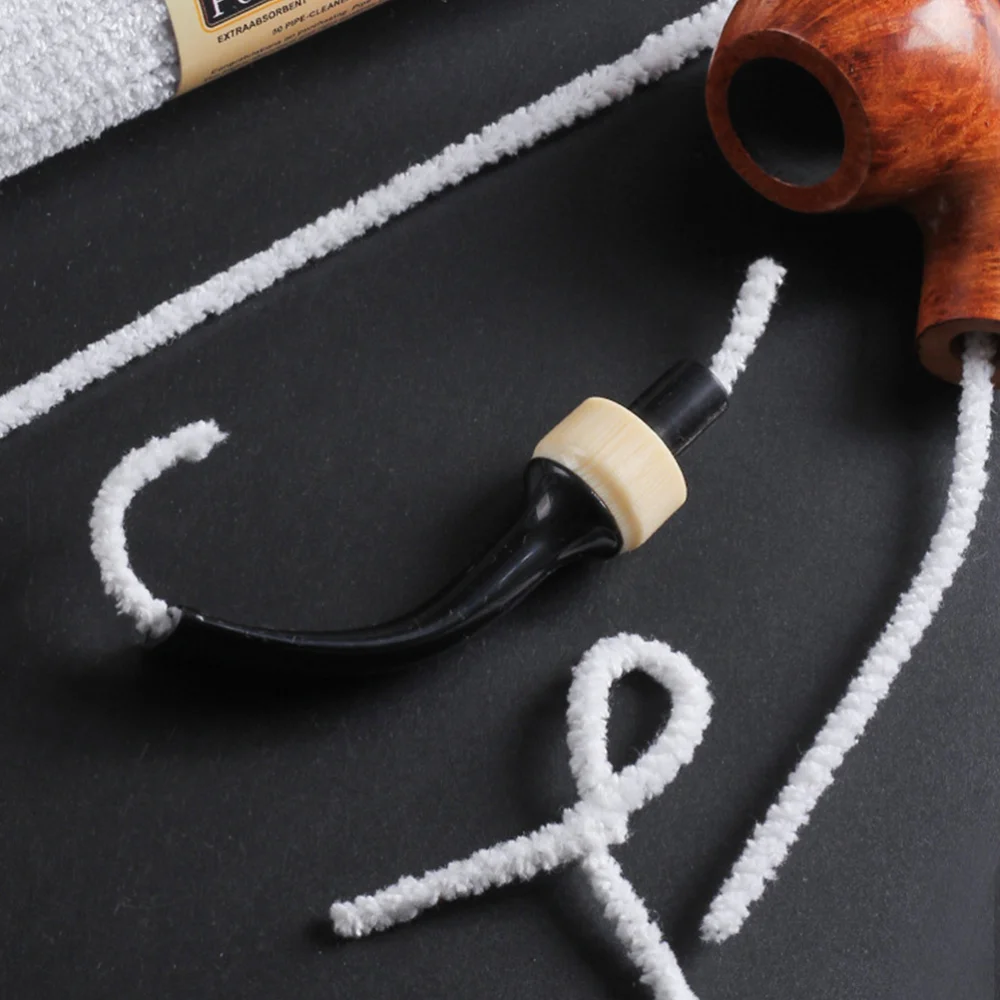 

3 Sets/150pcs Tobacco Pipe Cleaning Rod Cigarette Holder Cotton Pipe Cleaner Smoking Accessories for Home Indoor (White)