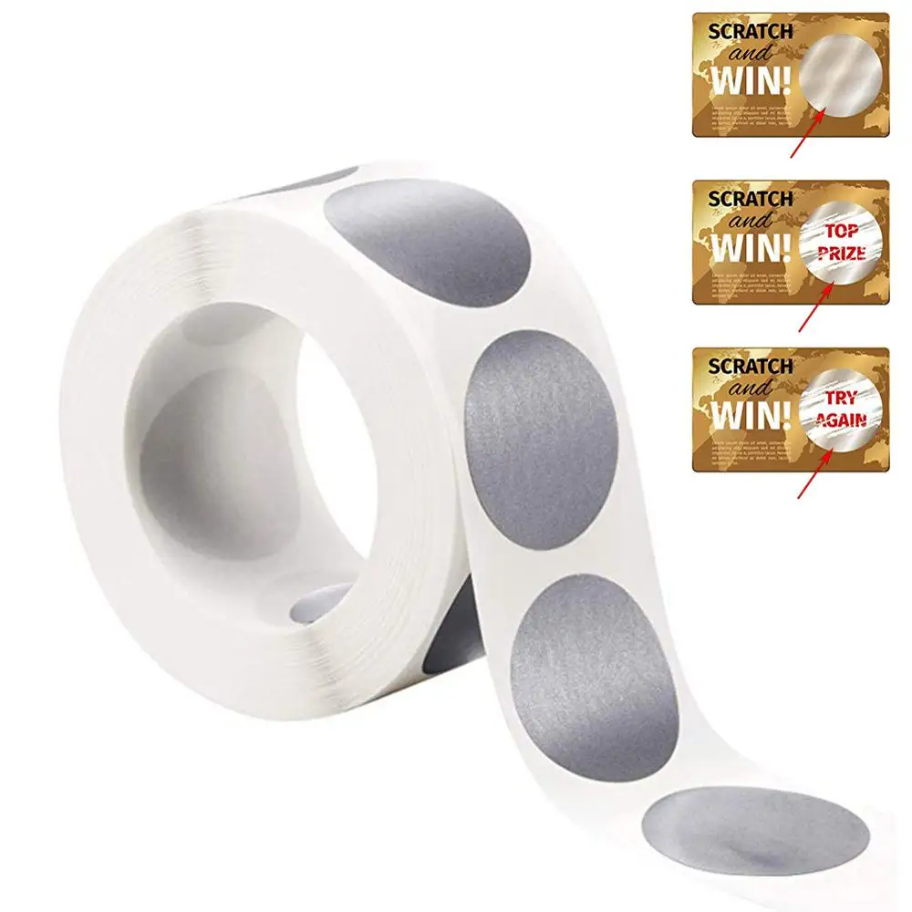 

300PCS Self-adhesive Circular Scraper Sticker Wedding Party Scratch Game Prize Label Sticker Supermarket Promotions Stickers