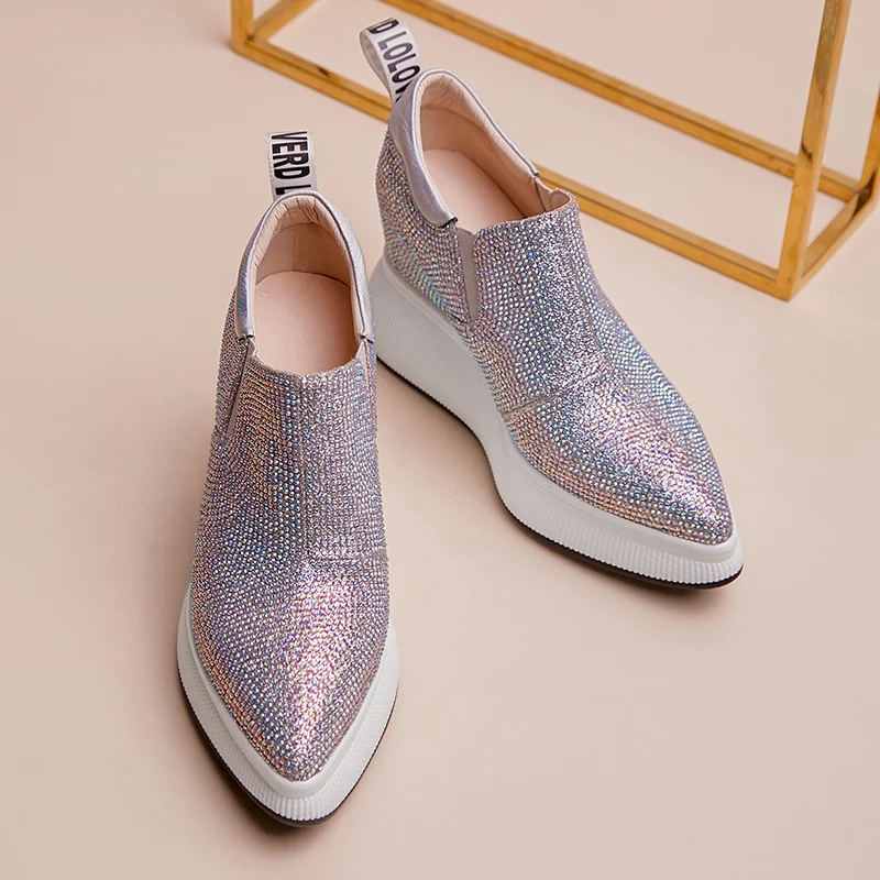 

Zapatos mujer new spring flat platform shoes women's loafers genuine leather Thick bottom sneakers women's casual shoes