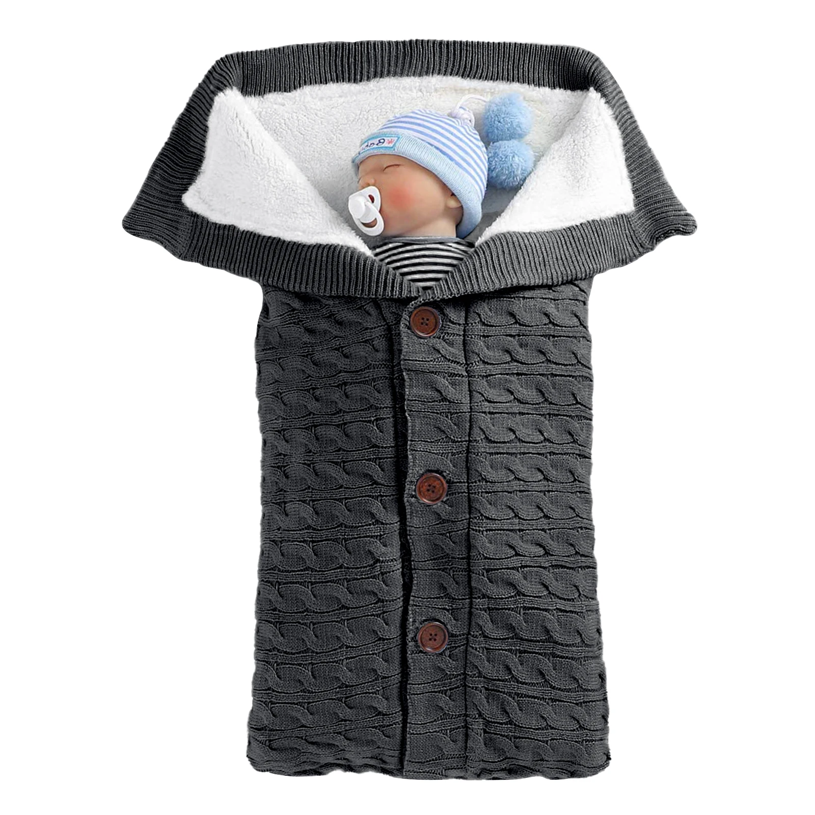 Зимние теплые детские одеяла вязаный крючком свитер с пуговицами толстый теплый