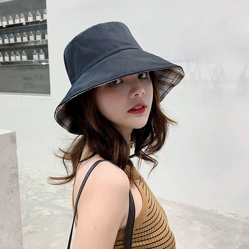 Панама Женская Складная двусторонняя с леопардовым принтом плоским верхом