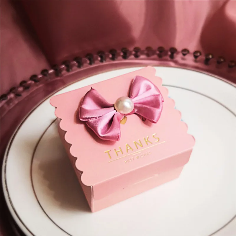 pink 2 Европейский Розовый квадратный Стиль Подарочная коробка для детского душа день рождения коробочка для конфет на вечеринку Сладкие шоколадные коробки, свадебные сувениры украшения - Цвет: pink 2